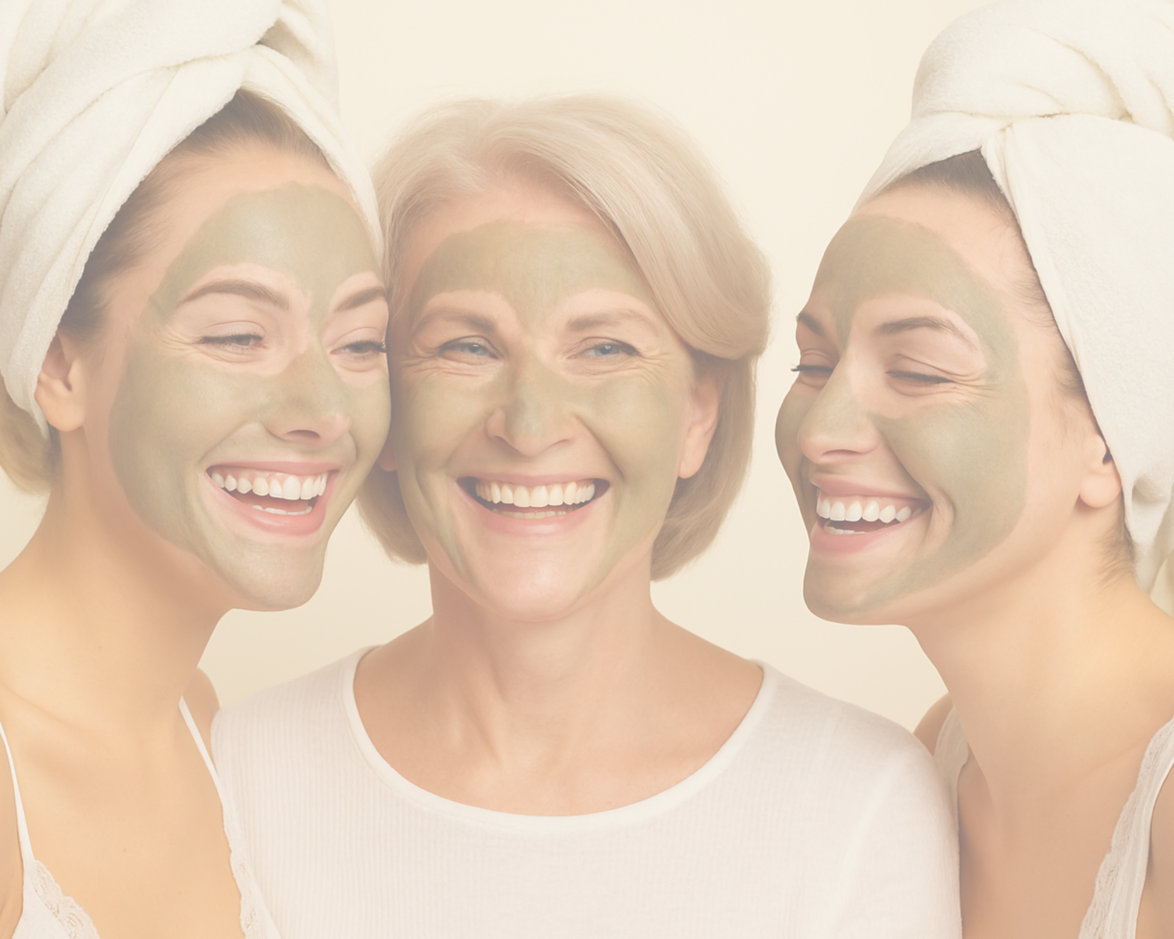 Heilerde Maske, Frauen mit grüner Tonerde, Tonerdemaske