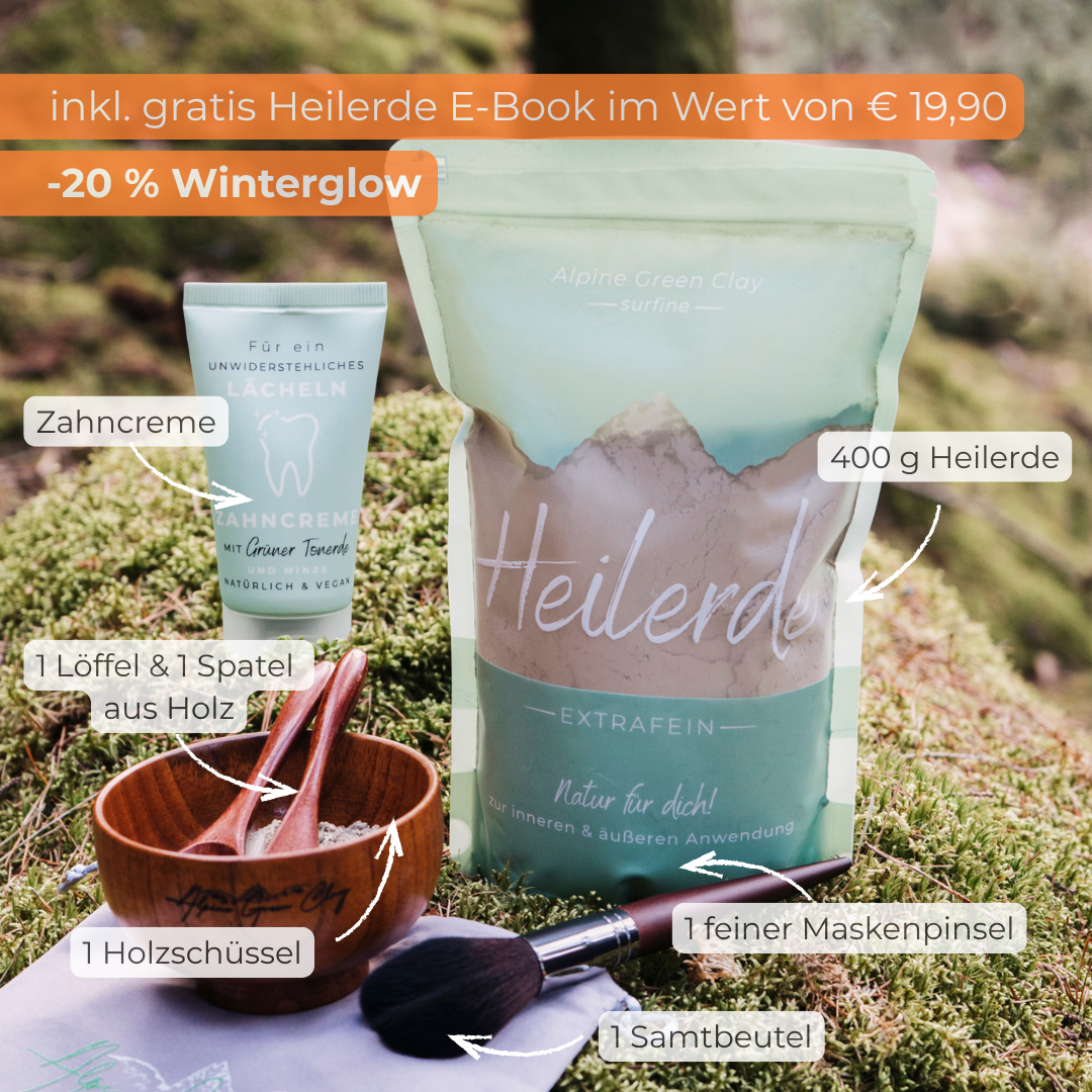 Natural Glow Bundle – Heilerde 400g-Set & Vegane Zahncreme