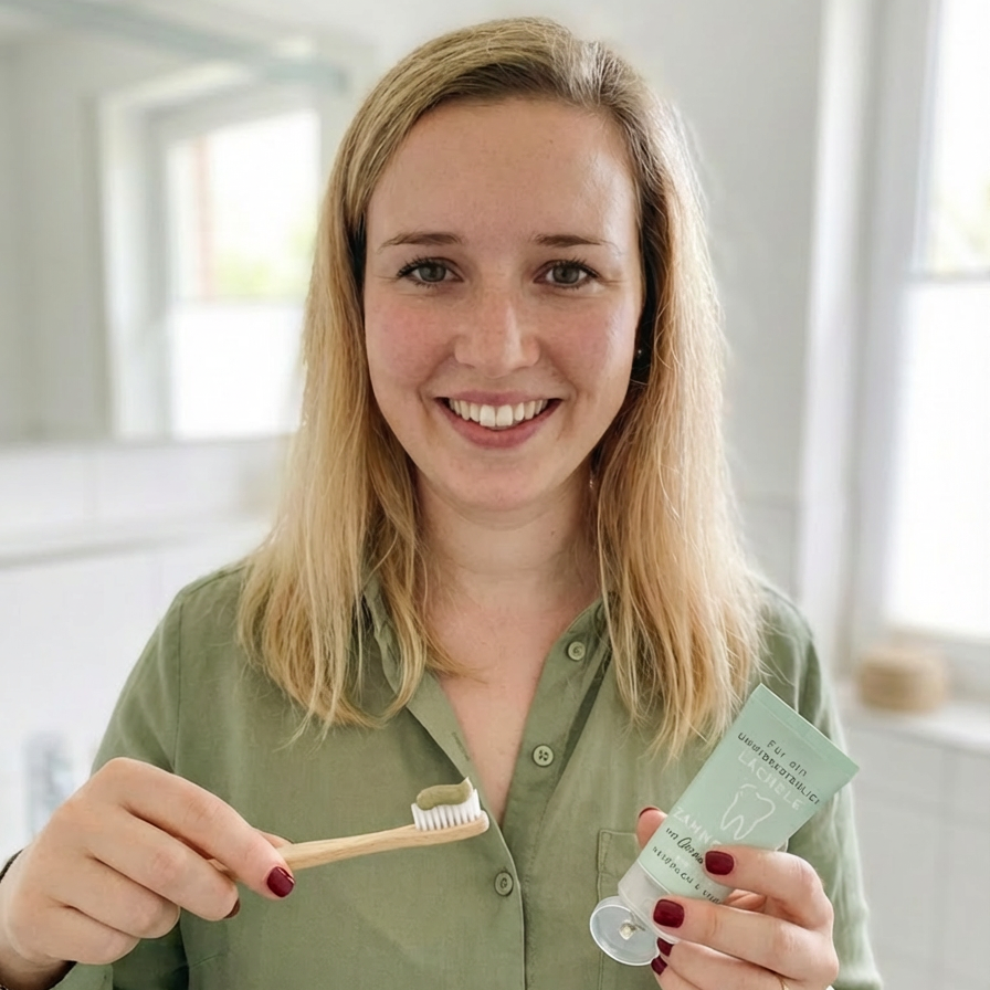 Zahncreme in Anwendung mit Heilerde2